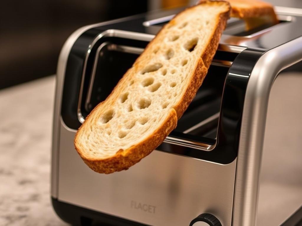 Langschlitz-Toaster mit einer langen Brotscheibe