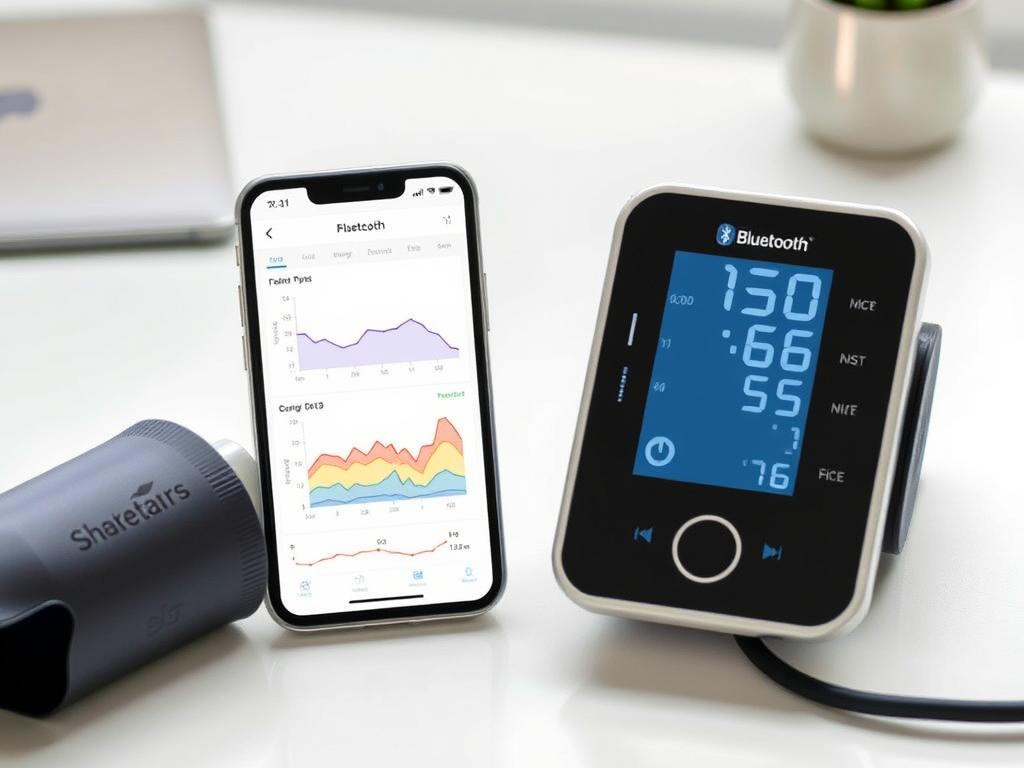 Smart-Blutdruckmessgerät mit Smartphone-App und Datenanalyse